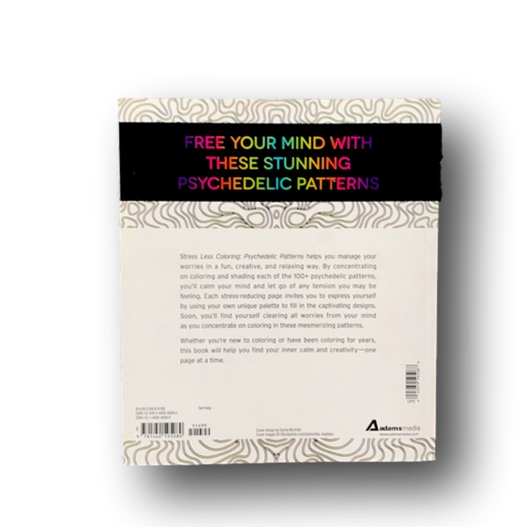 Stress Less Adult Coloring Book - Psychedelic Patterns - Brand New - Picture 2 of 6